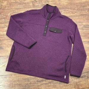 Eddie Bauer‎ Maroon 1/4 Snap Button Mock Neck Sweater Women Petite Medium